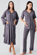 Double Breastfeeding 4-Piece Maternity Feeding-Friendly Set Purple - S406209