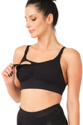 Seamless Shaping Pull-Aside Access Nursing Bra Crop Style Black - 5320