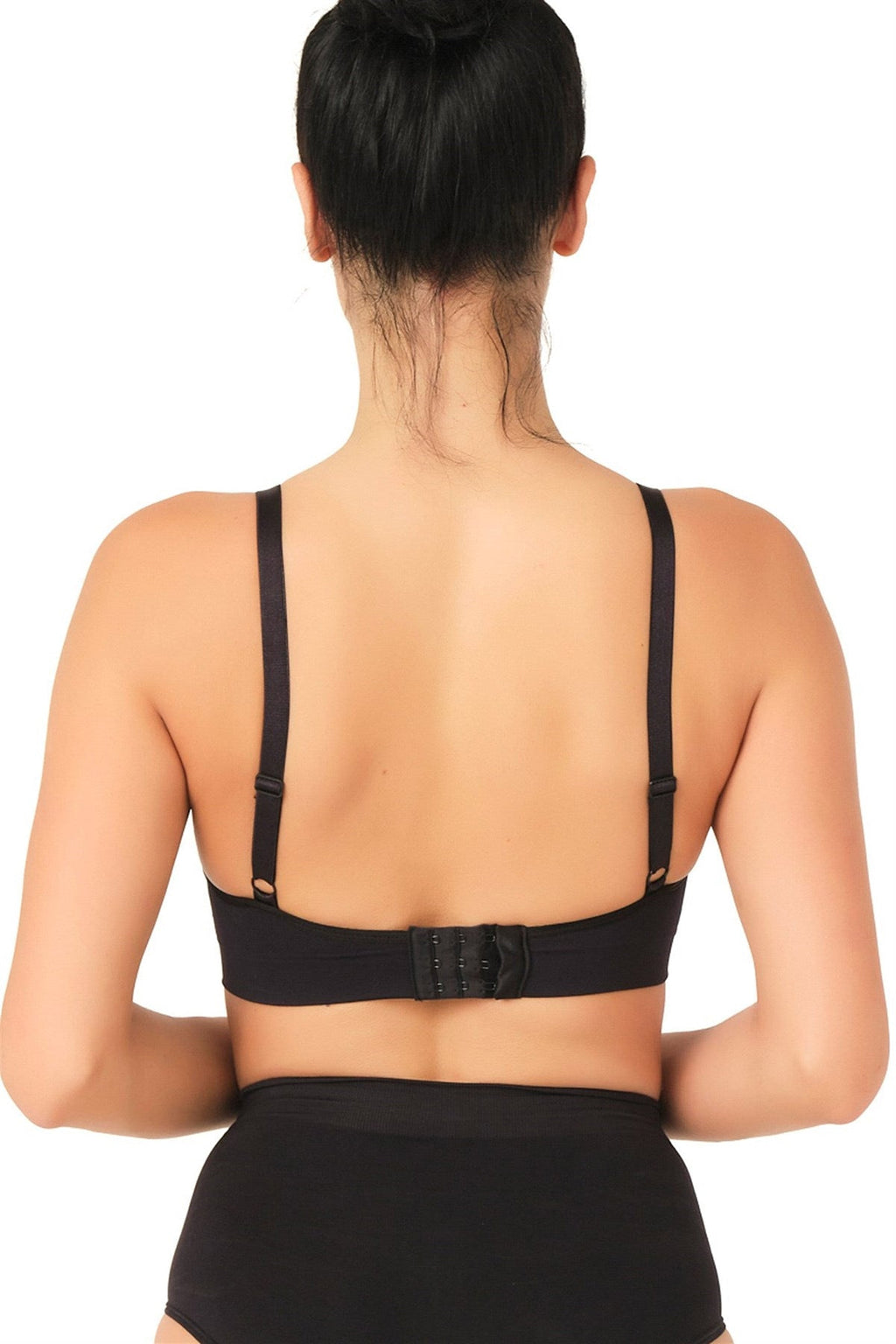 Seamless Shaping Pull-Aside Access Nursing Bra Crop Style Black - 5320