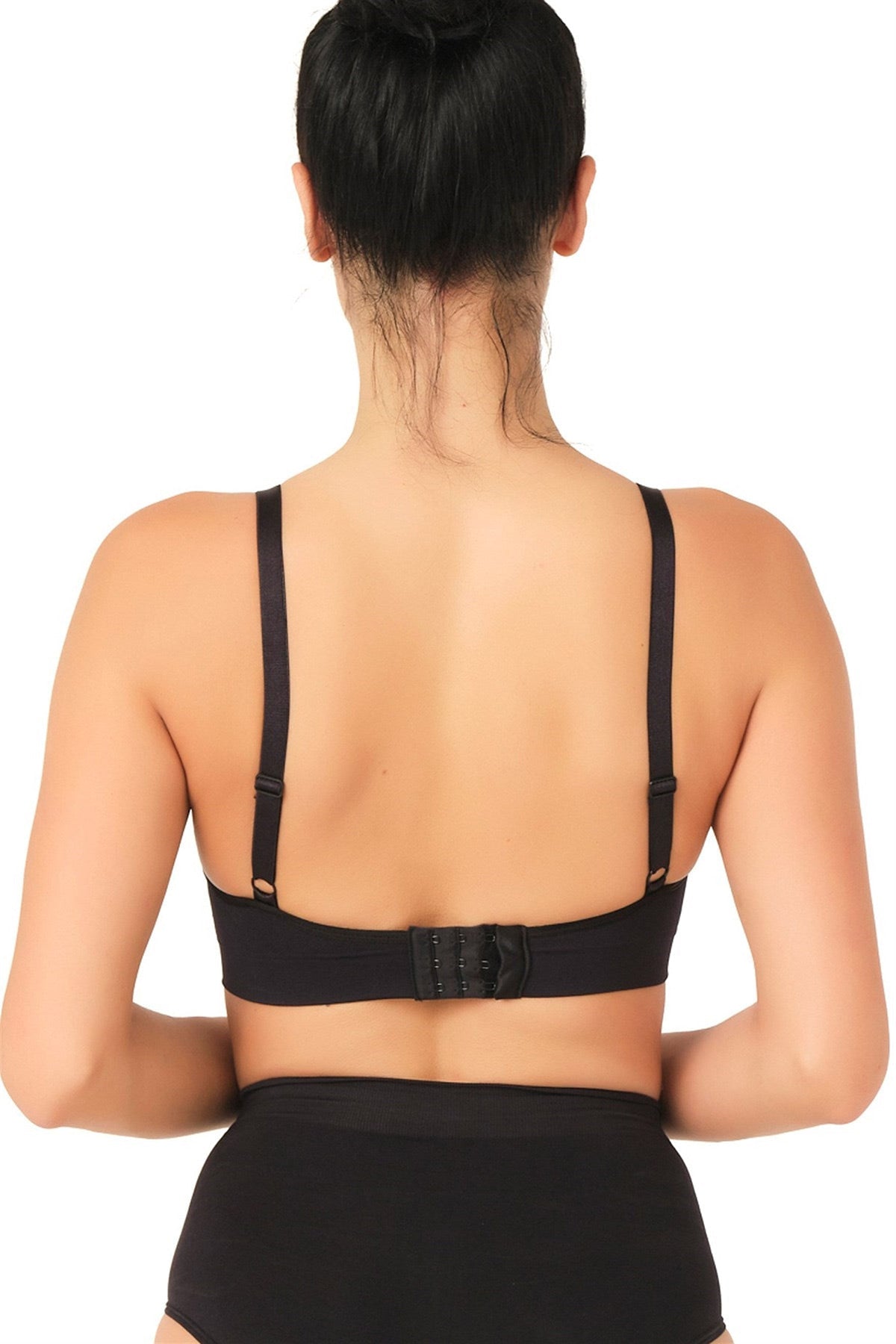 Seamless Shaping Pull-Aside Access Nursing Bra Crop Style Black - 5320