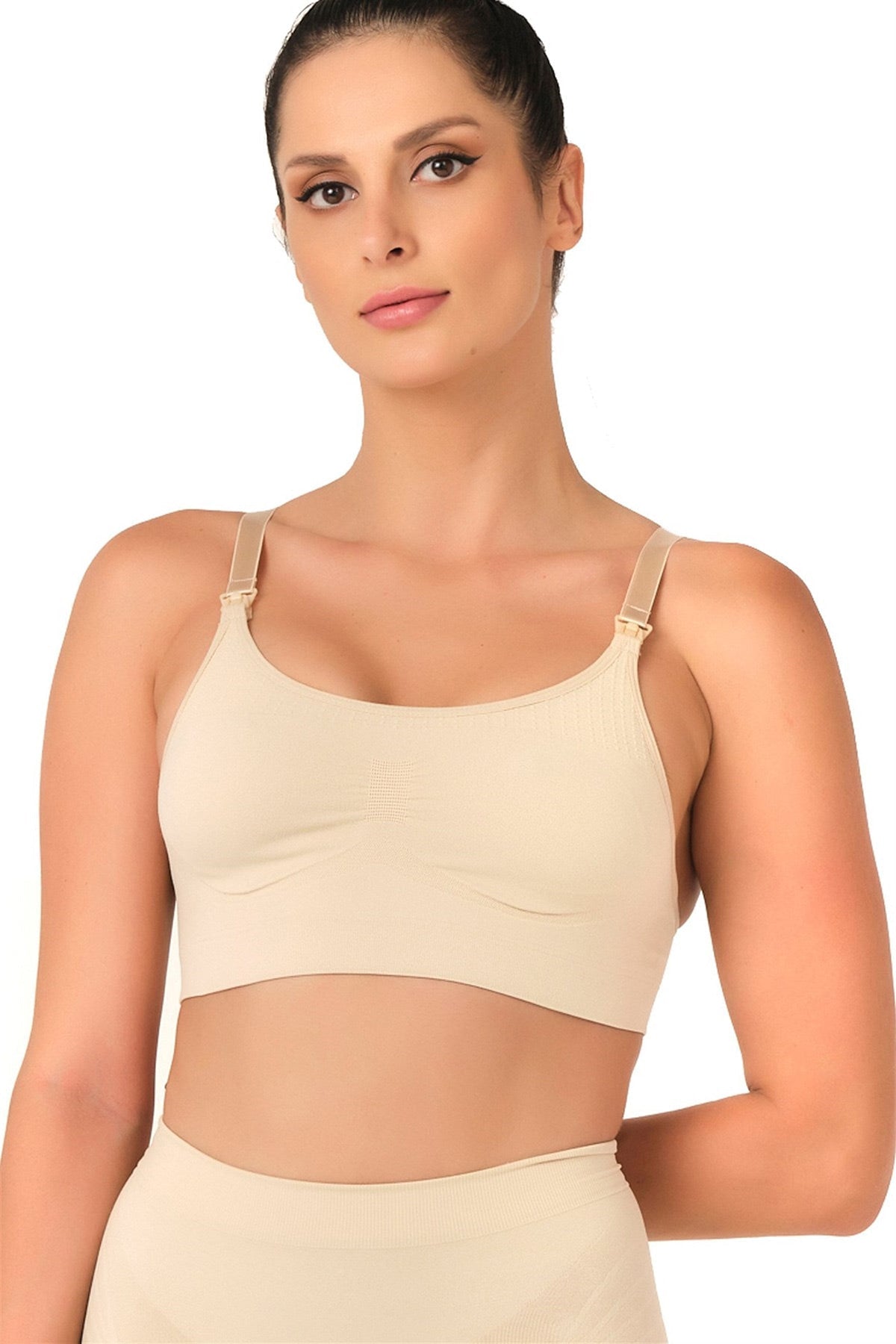 Seamless Shaping Pull-Aside Access Nursing Bra Crop Style Skin - 5320