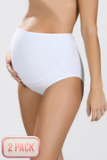 2-Pack Smooth Modal Cotton Over-Bump Maternity Panties & Briefs White - 540