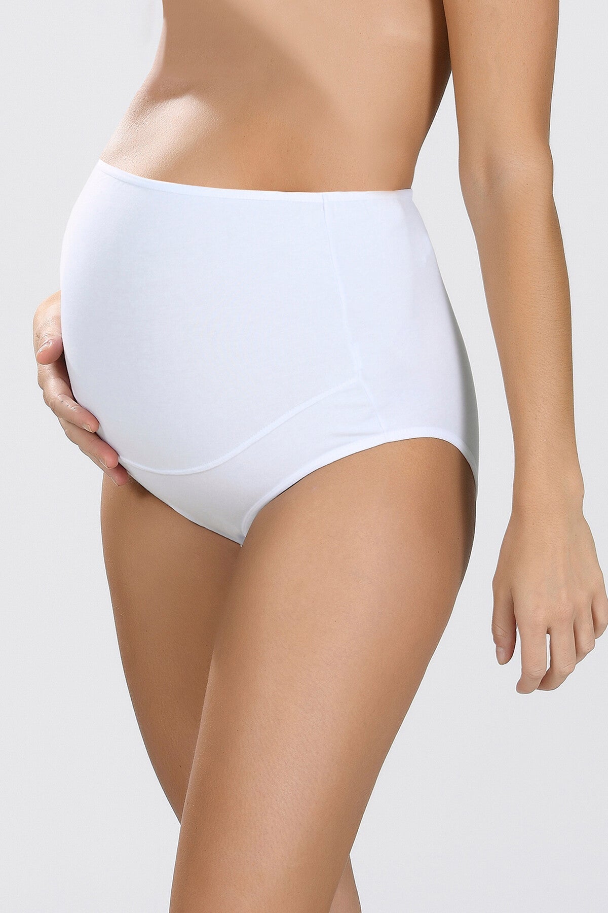 Smooth Modal Cotton Over-Bump Maternity Panties & Briefs White - 540