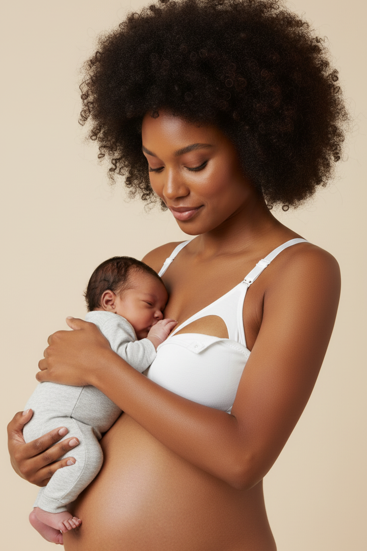 2-Pack Textured Cotton Wire-Free & Pad-Free Nursing Bra Ecru - 6010eb