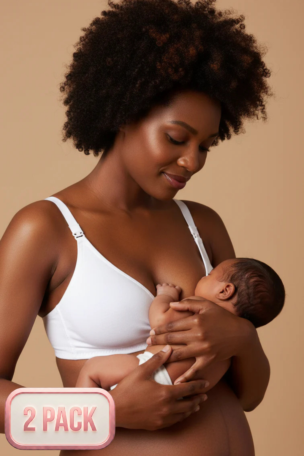 2-Pack Textured Cotton Wire-Free & Pad-Free Nursing Bra White - 6010eb