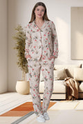 Flowery Plus Size Maternity Feeding-Friendly Pajamas Powder - C6023