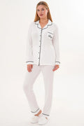 Bias Baby Printed Maternity Feeding-Friendly Pajama Set Ecru - C6307