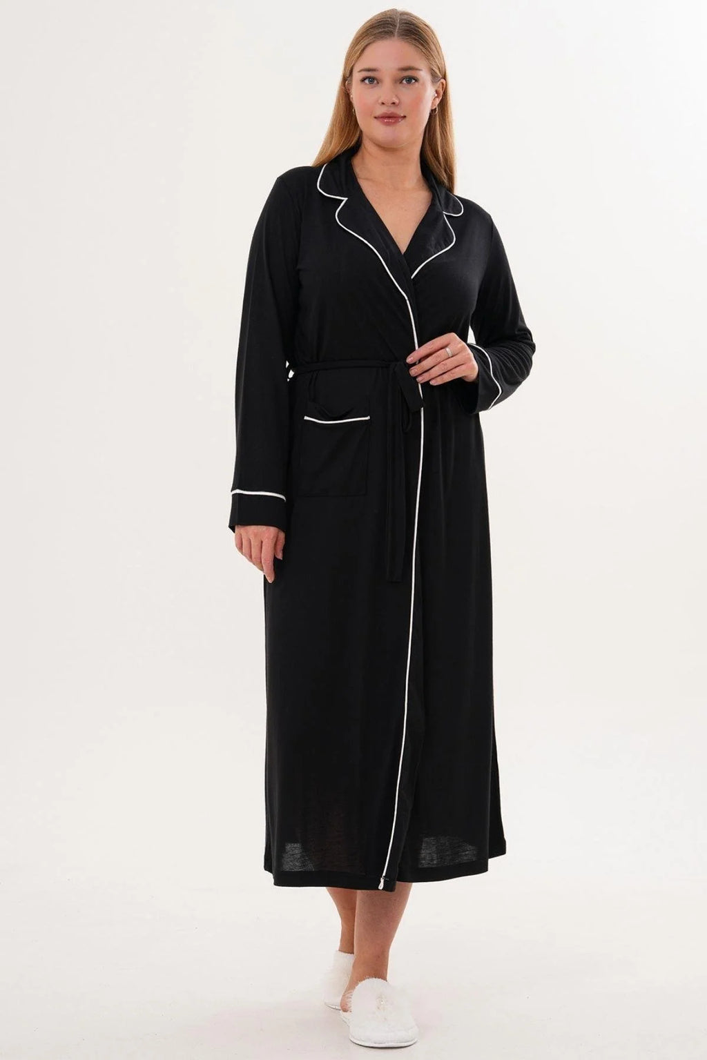 Bias Maternity Robe Black - C6309