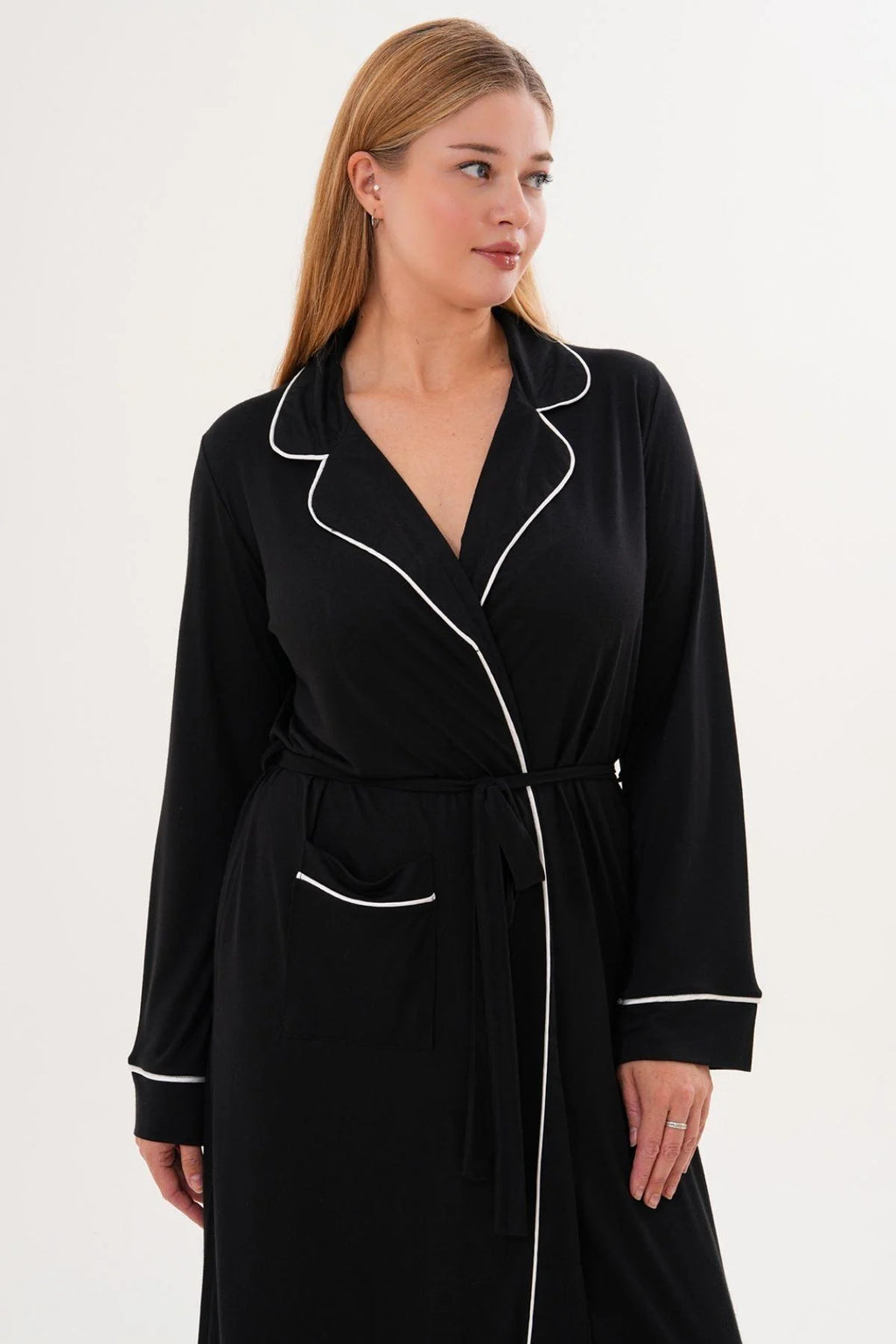 Bias Maternity Robe Black - C6309