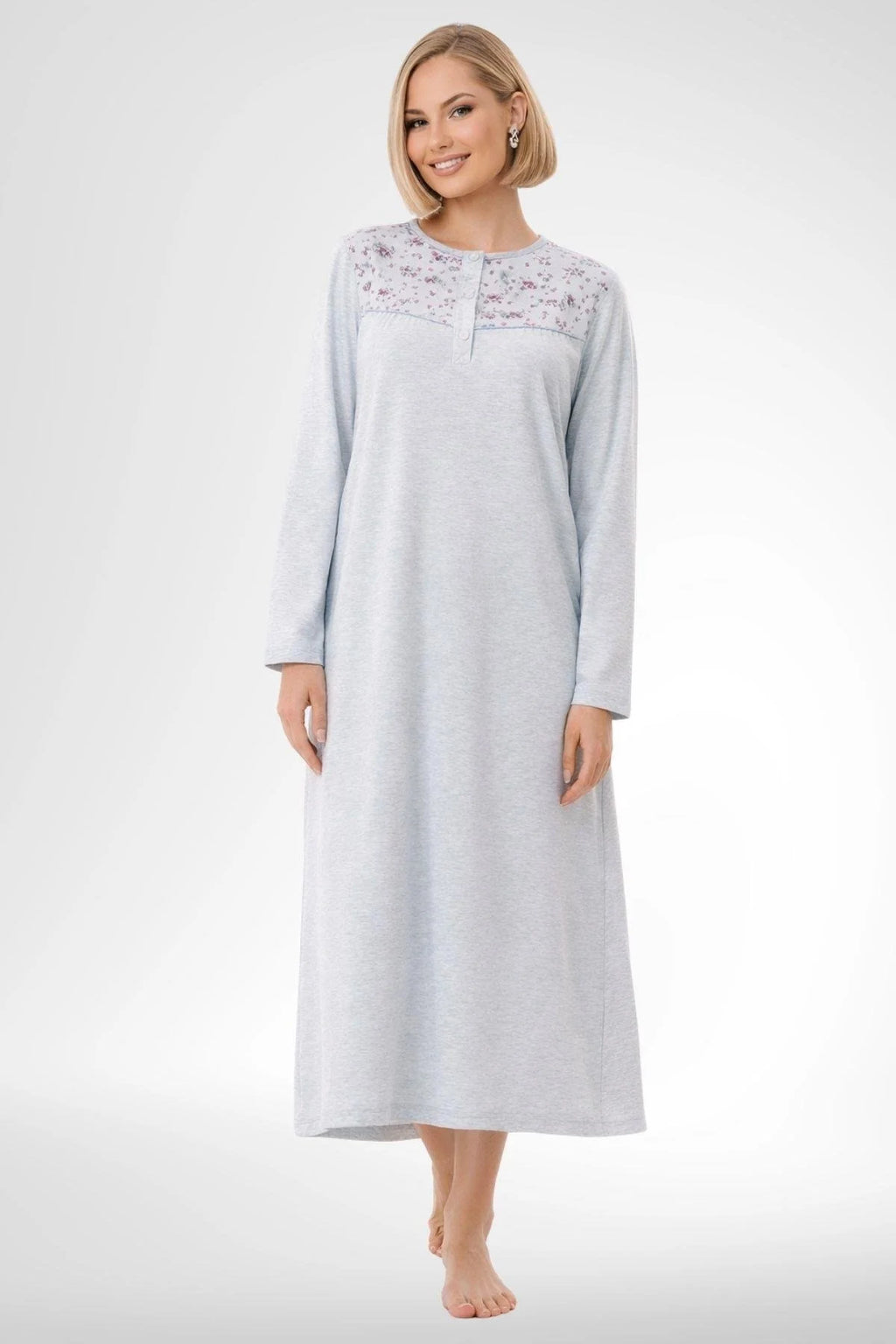 Patterned Plus Size 4-Piece Maternity Feeding-Friendly Set Blue - C6320