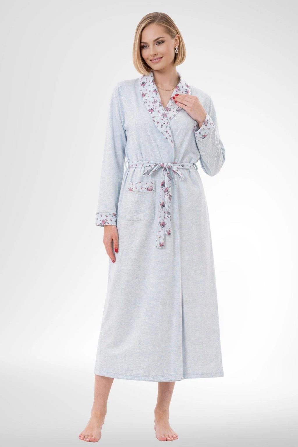 Patterned Plus Size 4-Piece Maternity Feeding-Friendly Set Blue - C6320