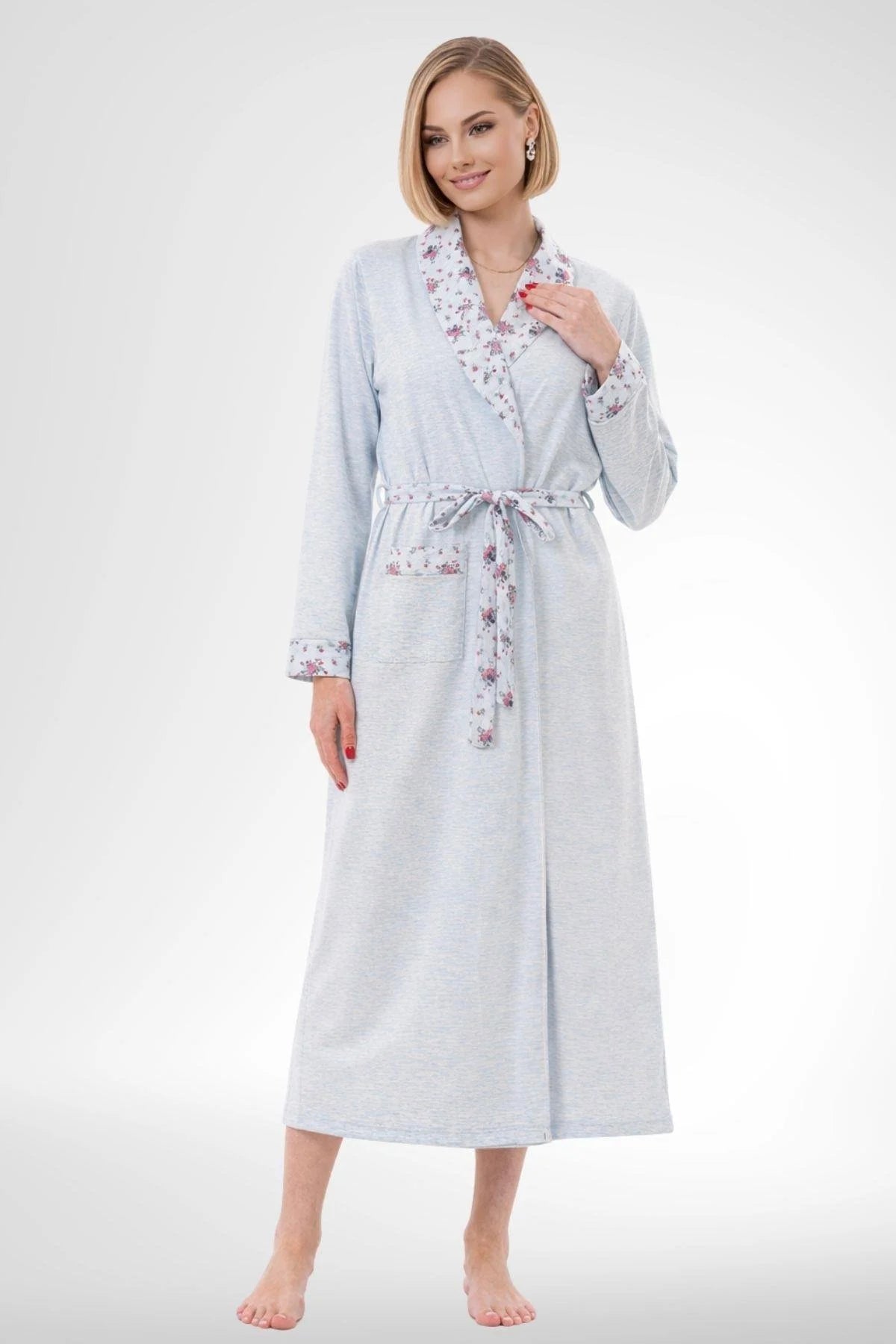 Patterned Plus Size 4-Piece Maternity Feeding-Friendly Set Blue - C6320