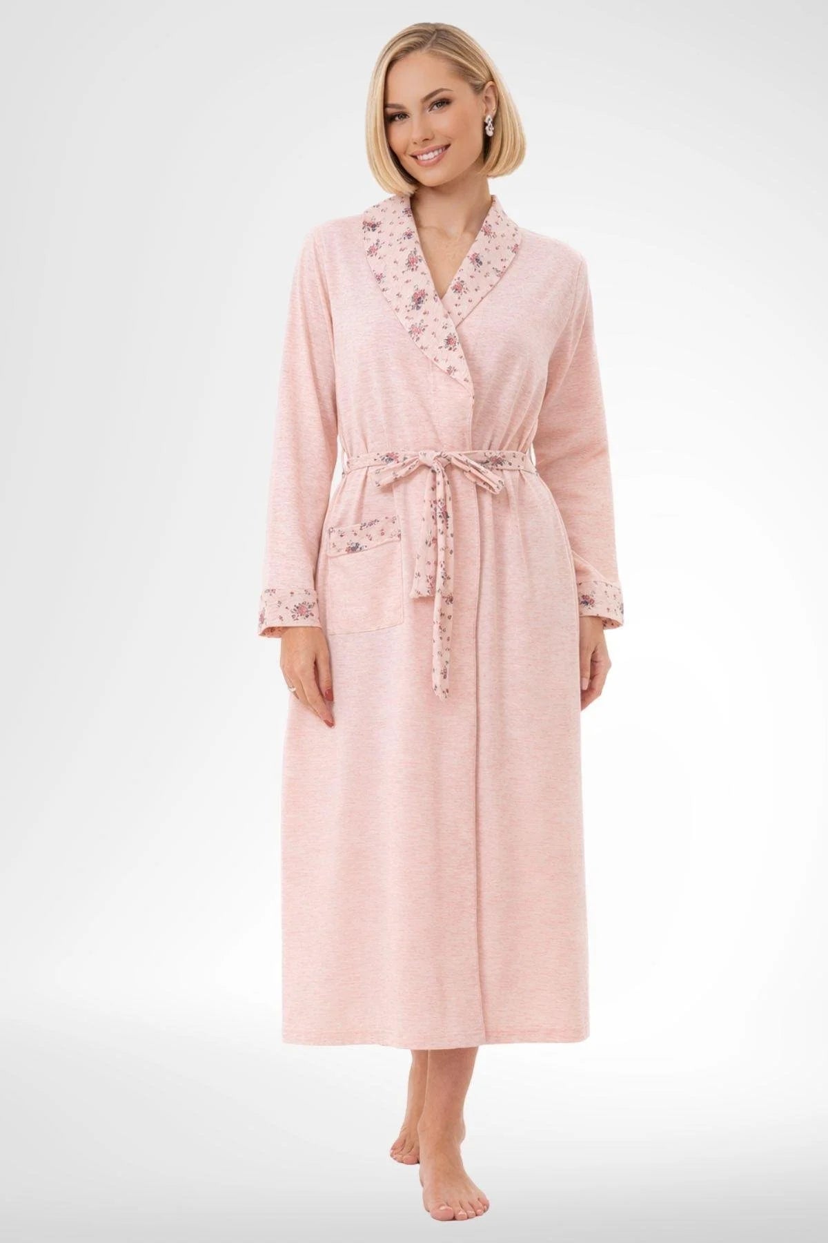 Patterned Plus Size 4-Piece Maternity Feeding-Friendly Set Powder - C6320