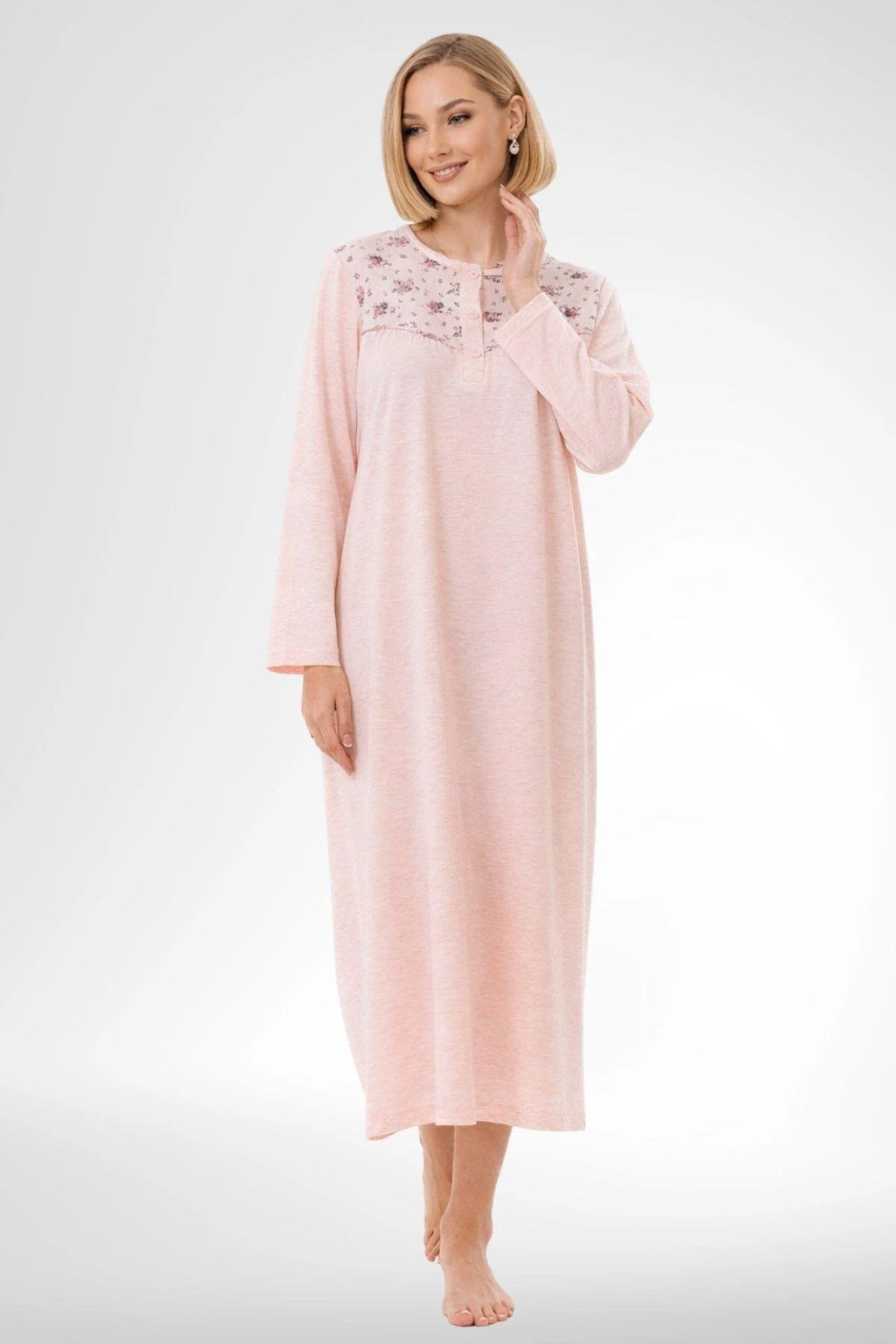 Patterned Plus Size 4-Piece Maternity Feeding-Friendly Set Powder - C6320