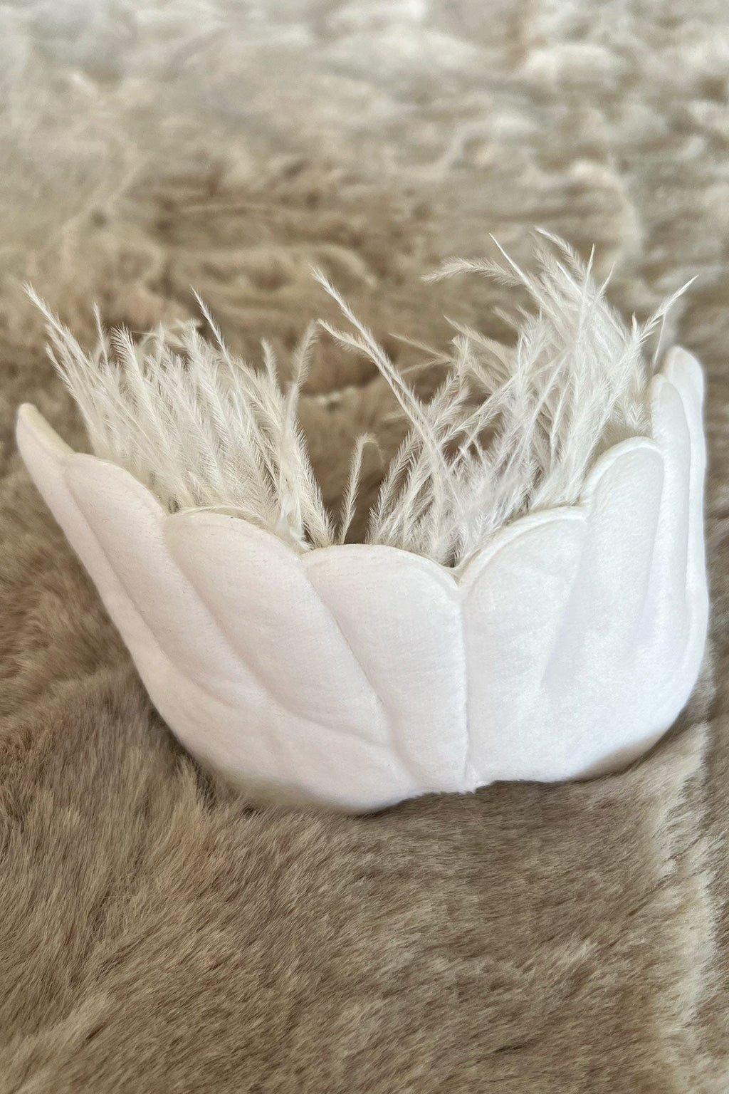 Angel Wing Handmade Maternity Mom's Hair Crown Ecru - 9107