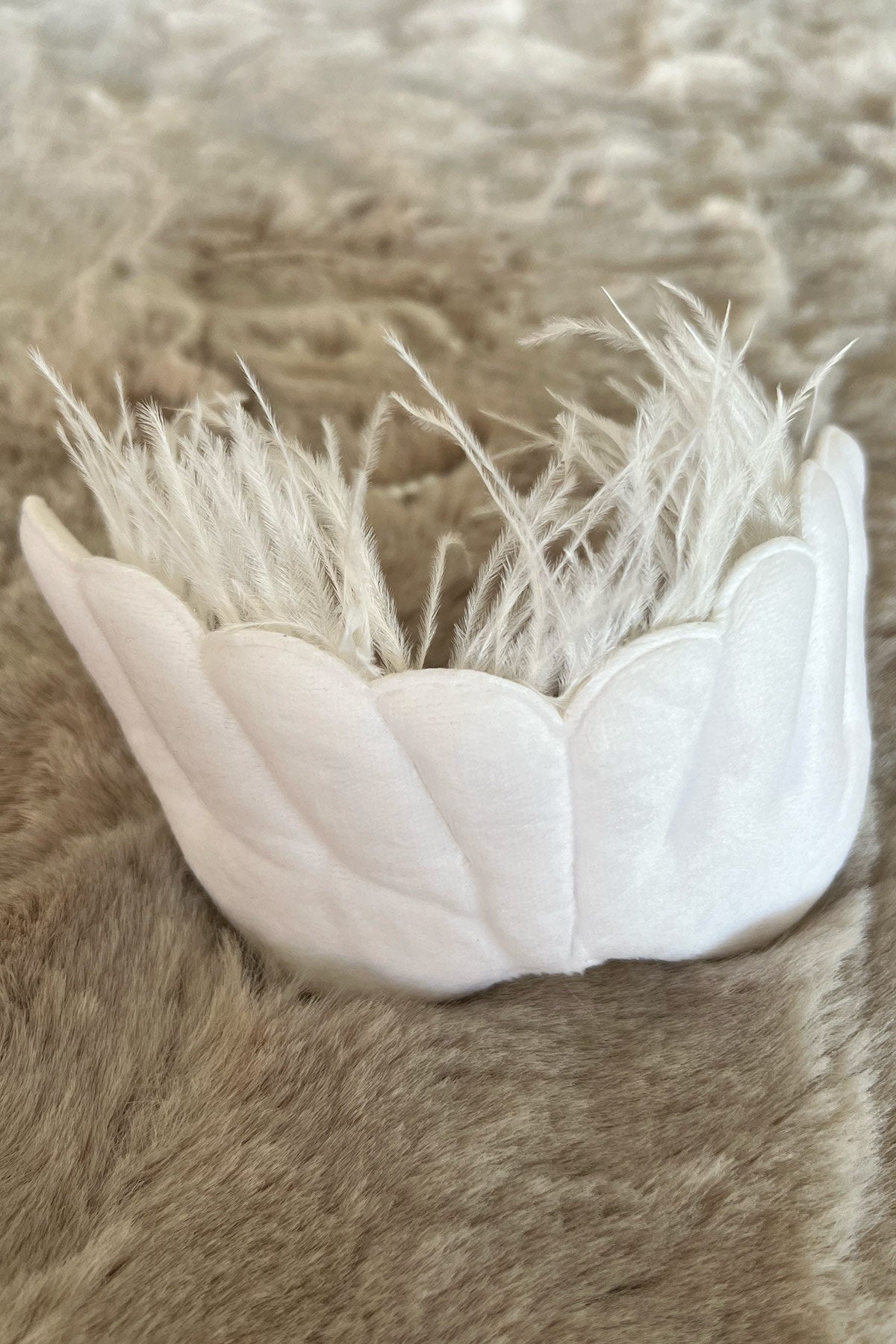 Angel Wing Handmade Maternity Mom's Hair Crown Ecru - 9107