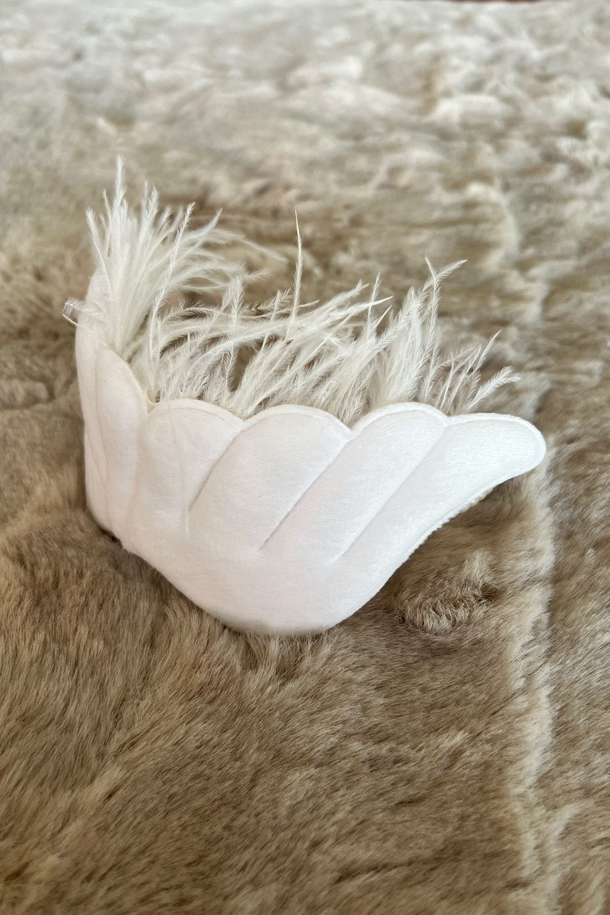 Angel Wing Handmade Maternity Mom's Hair Crown Ecru - 9107