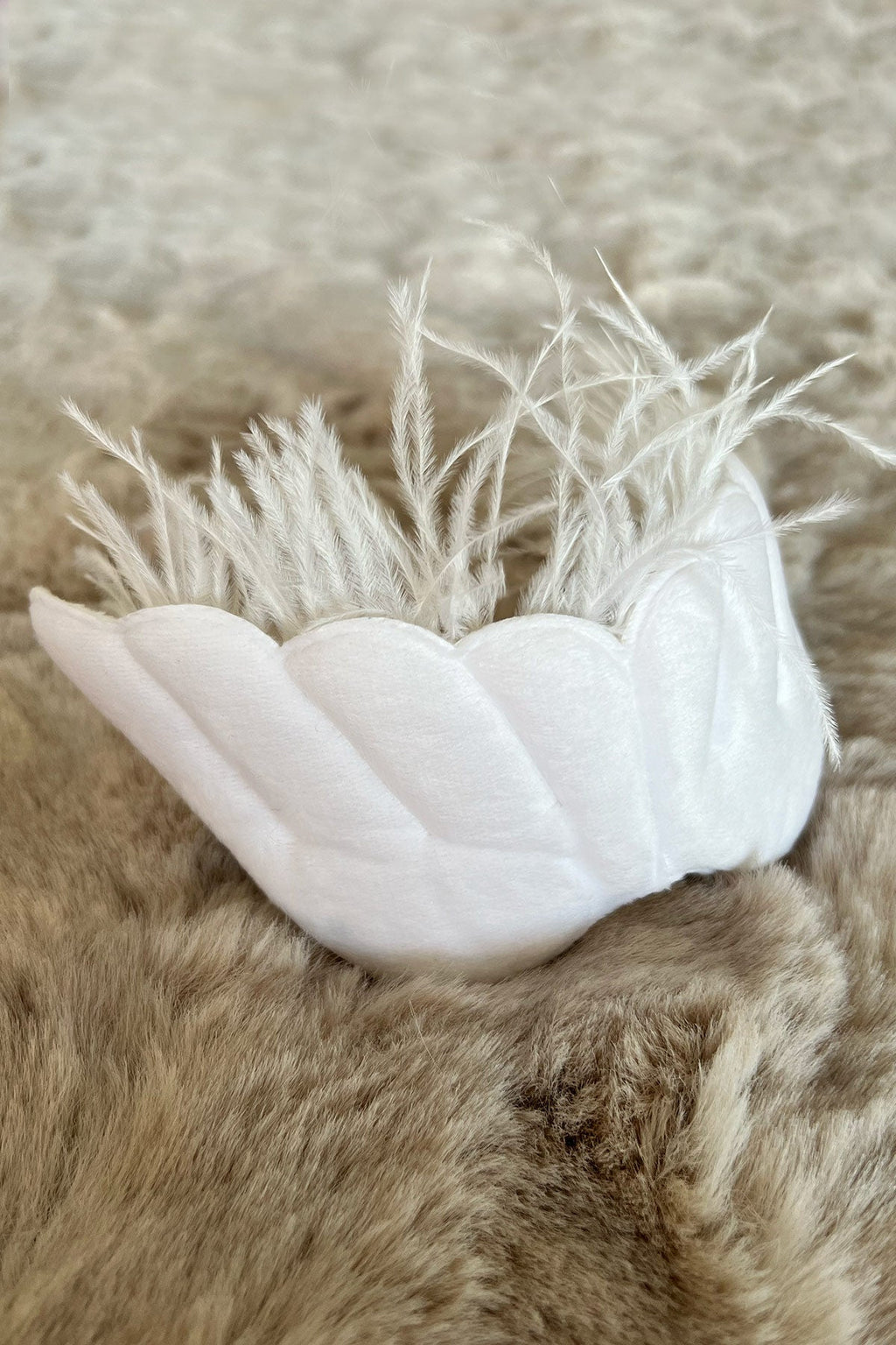 Angel Wing Handmade Maternity Mom's Hair Crown Ecru - 9107