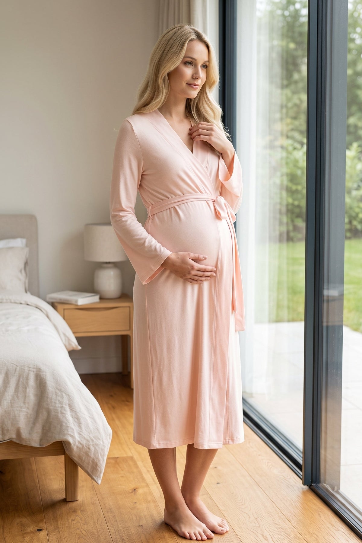 Basic Soft Maternity Robe Powder - T8017