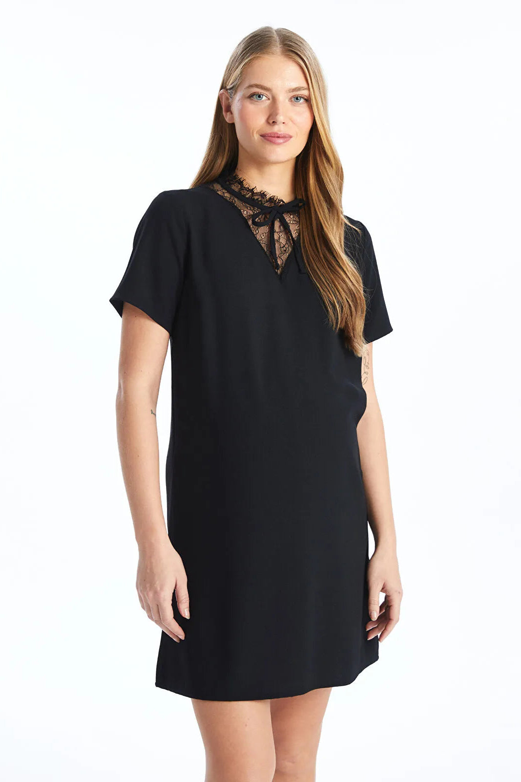 Essential Crew Neck Maternity Dress Black - 8119