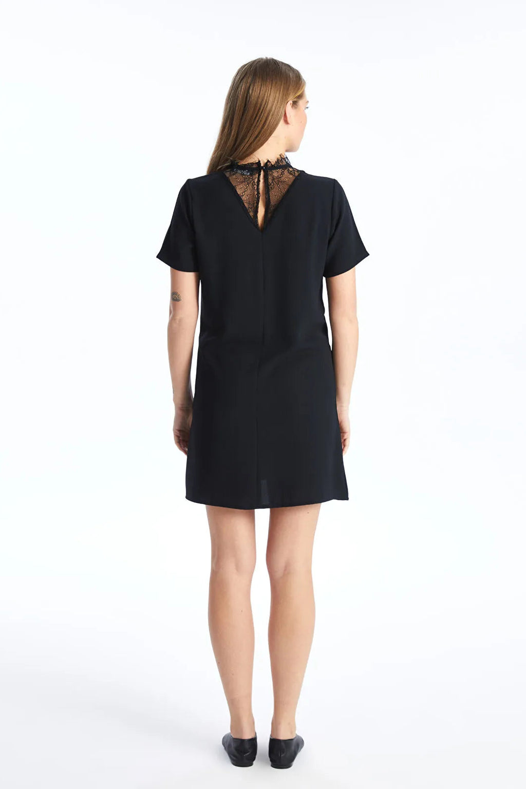 Essential Crew Neck Maternity Dress Black - 8119