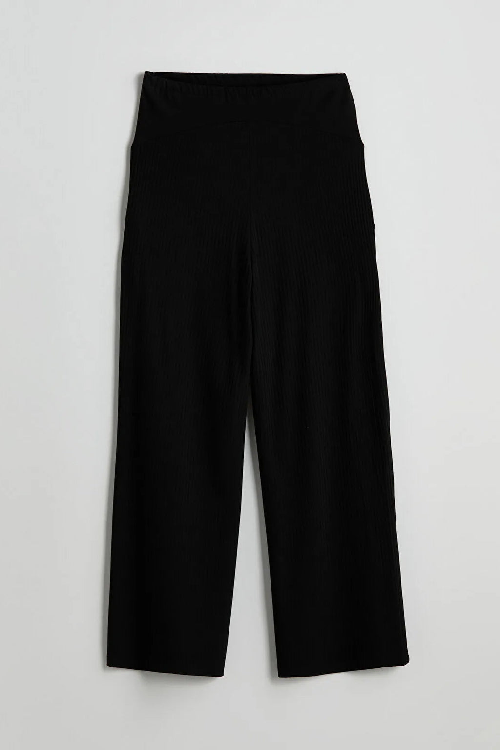 Textured Belly Panel Maternity Trousers Black - 8373