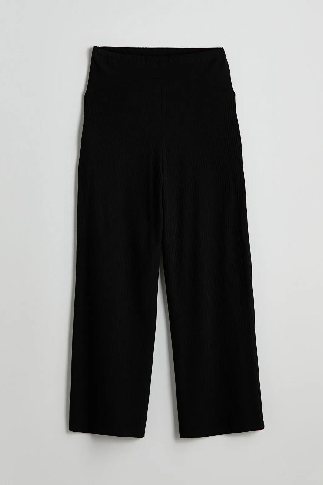 Textured Belly Panel Maternity Trousers Black - 8373