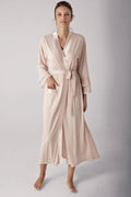 Satin Bias Maternity Robe Beige - S8600