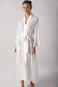 Satin Bias Maternity Robe Ecru - S8600