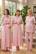 Lace Sleeve Lacy Flywheel Arm 4-Piece Maternity Feeding-Friendly Set Powder - T9016