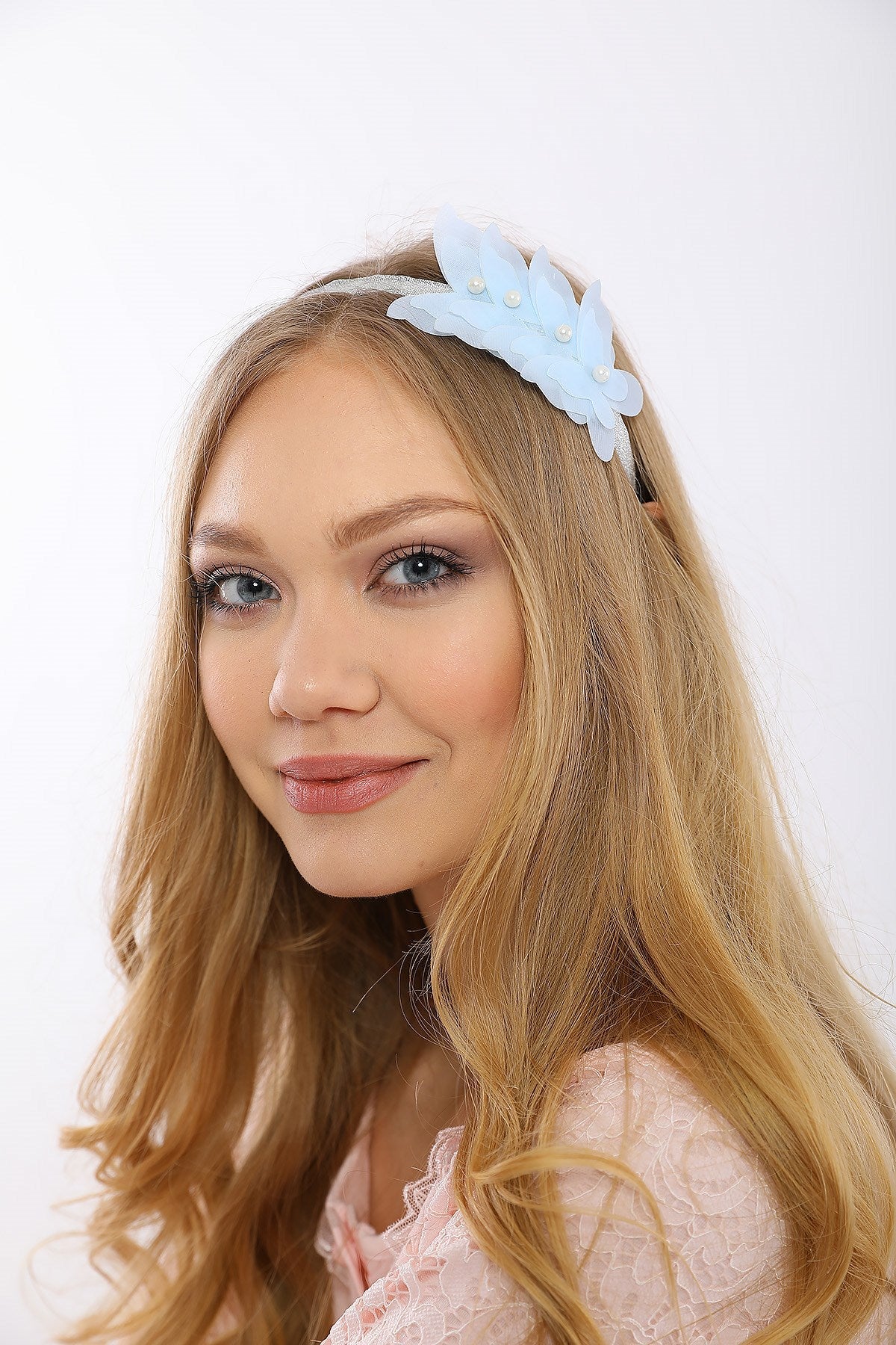Butterfly Themed Handmade Maternity Mom's Hair Crown Blue - 9102