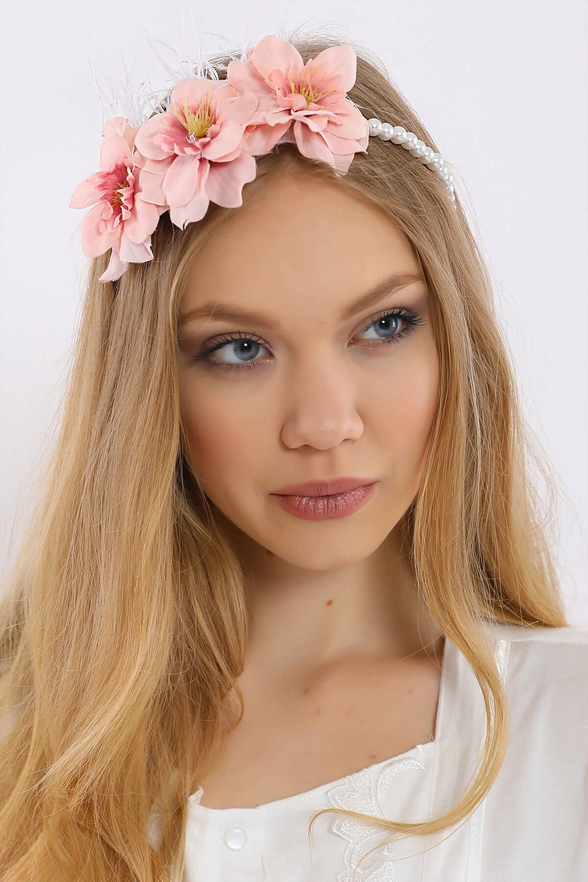 Water Lily Flowered Handmade Maternity Mom's Hair Crown Pink - 9104