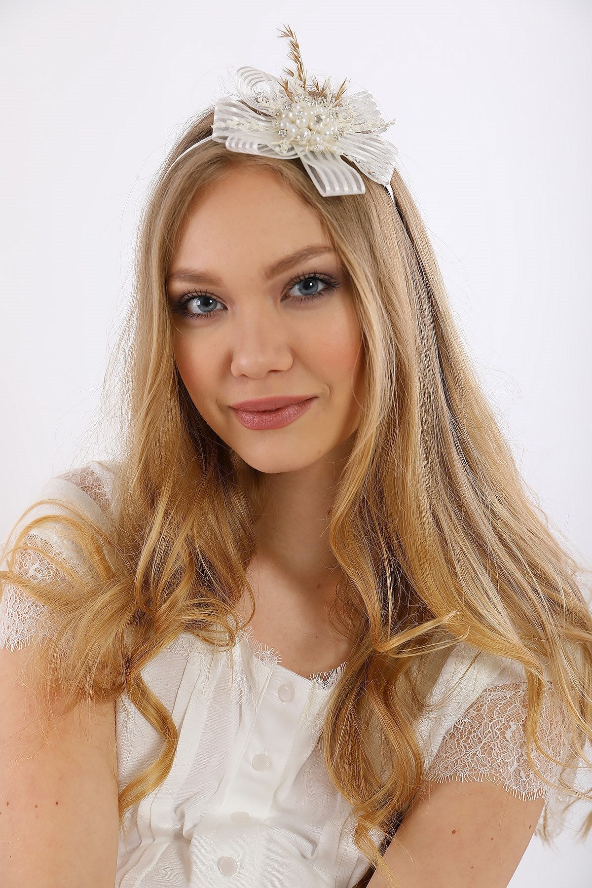 Wheat Blossom Handmade Maternity Mom's Hair Crown Ecru - 9105