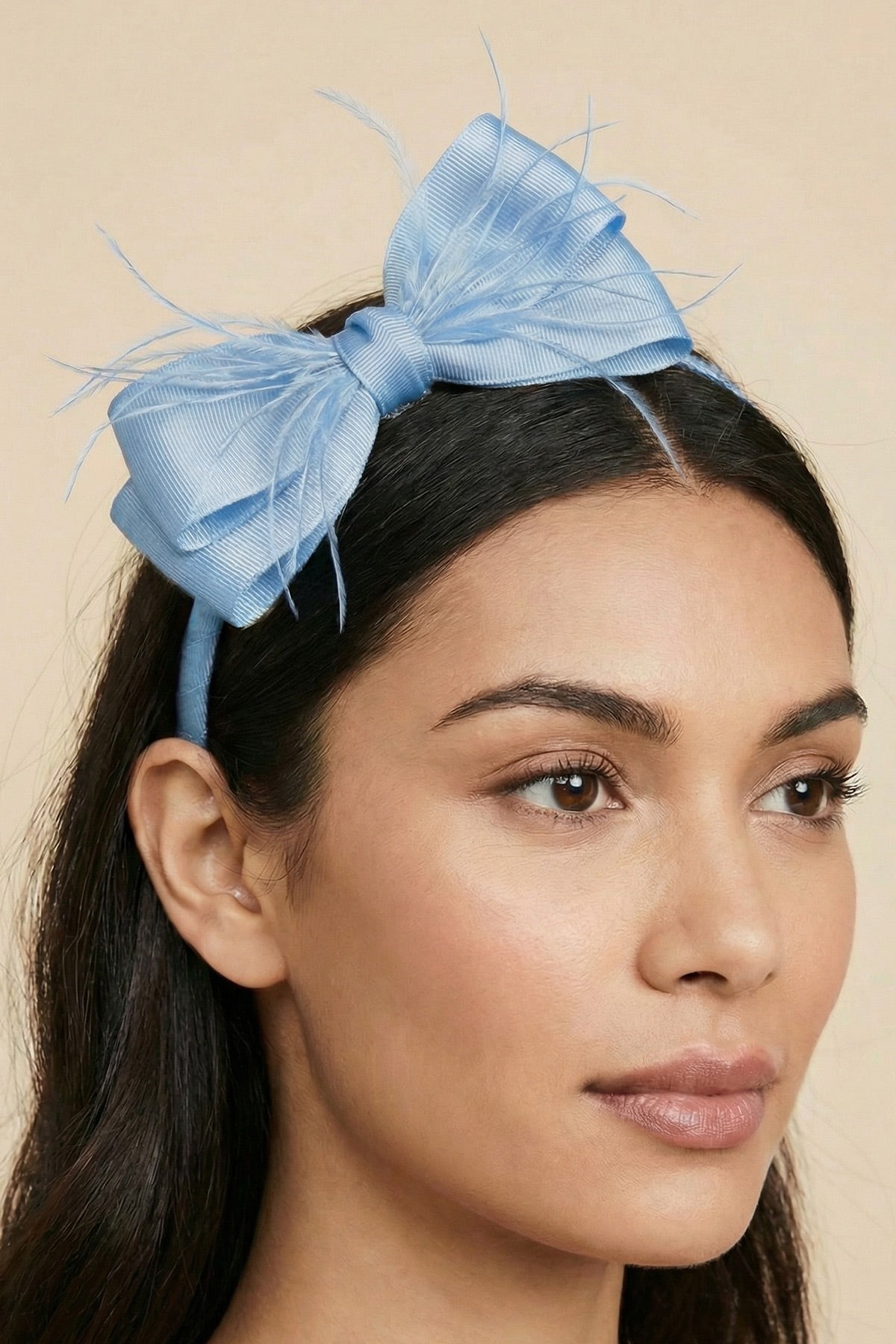 Feathered Bow Themed Handmade Maternity Mom's Hair Crown Blue - 9110