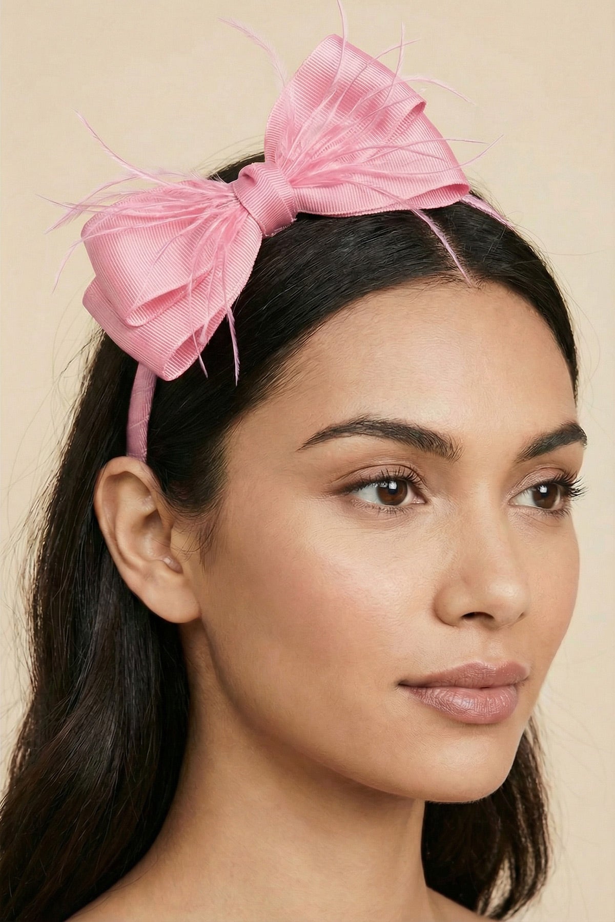 Feathered Bow Themed Handmade Maternity Mom's Crown & Slippers Set Pink - 919510