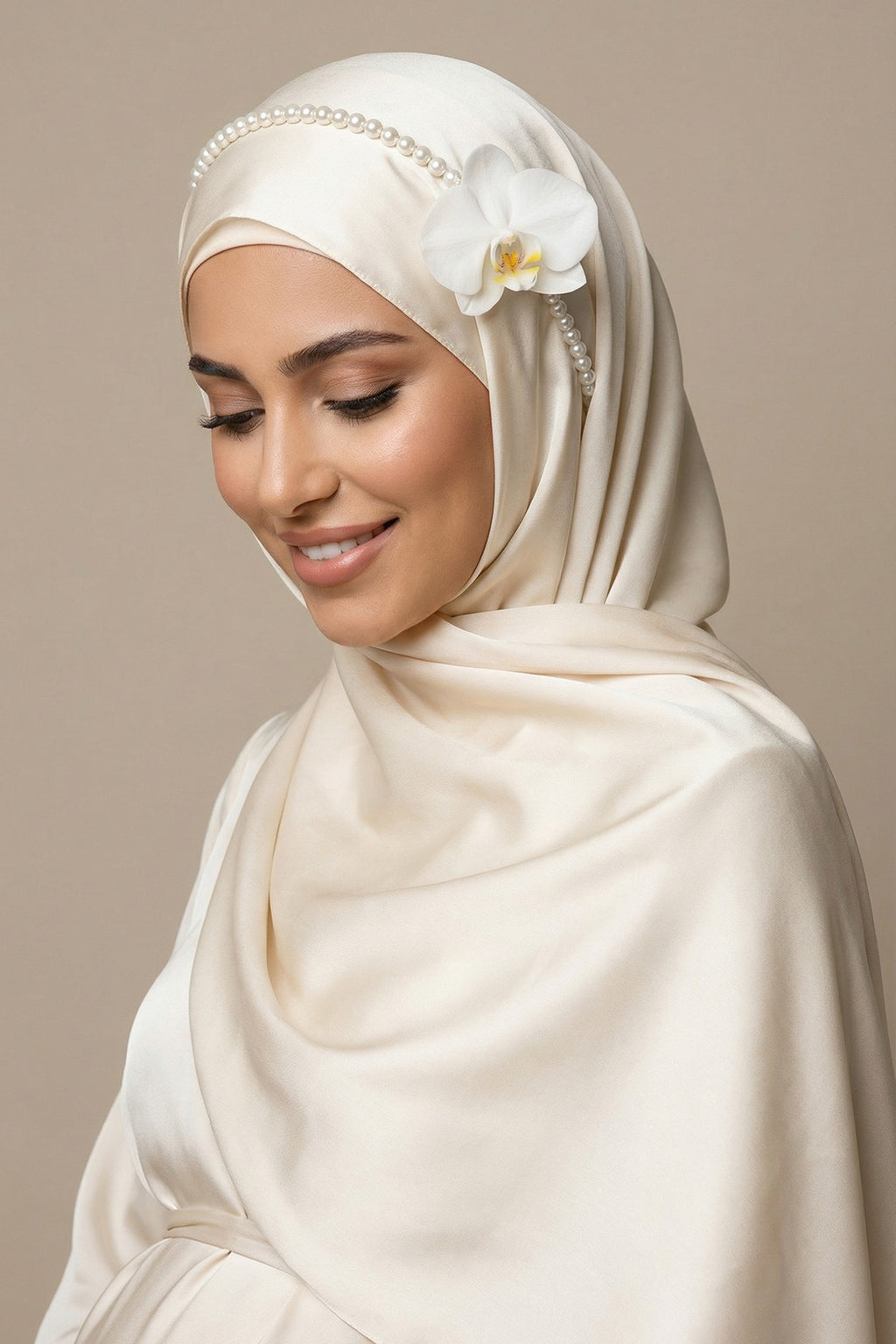 White Orchid Themed Handmade Maternity Mom's Crown & Slippers Set White - 919511