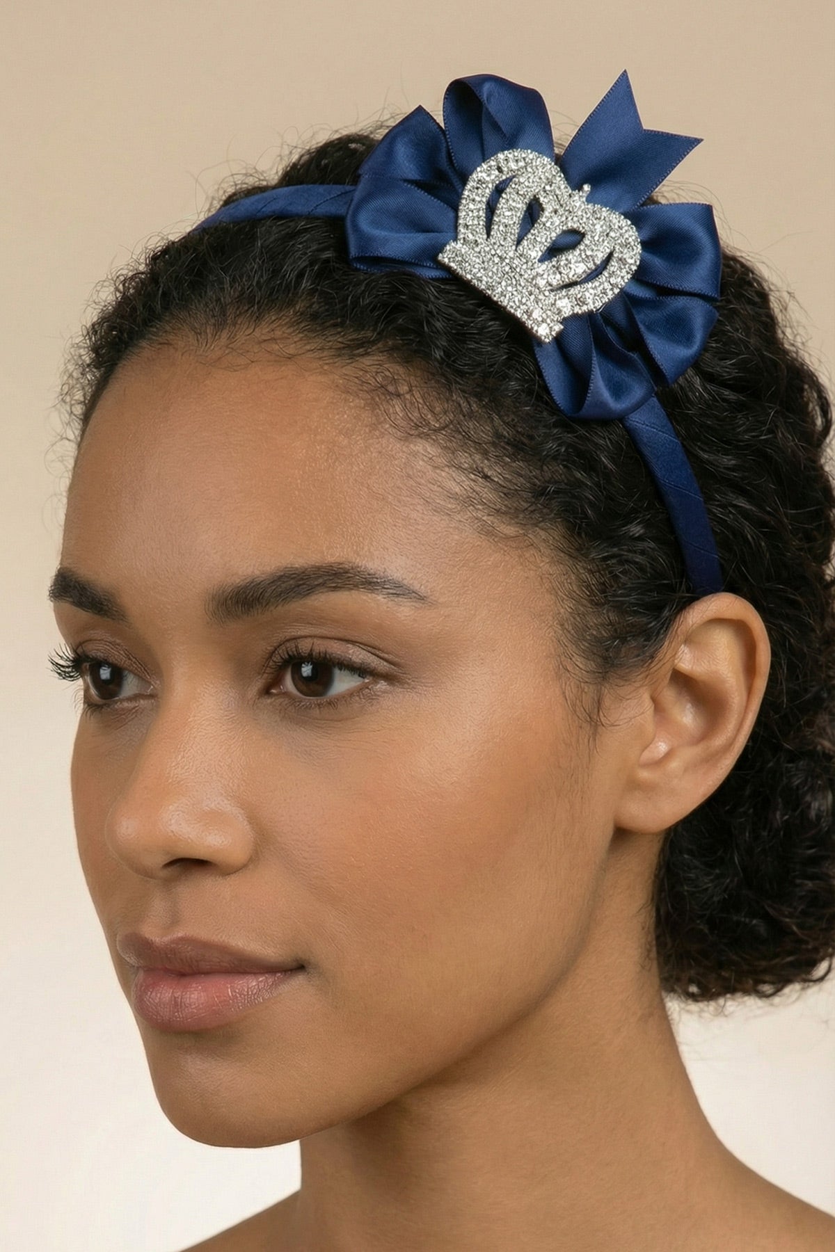 Princess Crown Themed Handmade Maternity Mom's Hair Crown Navy Blue - 9114