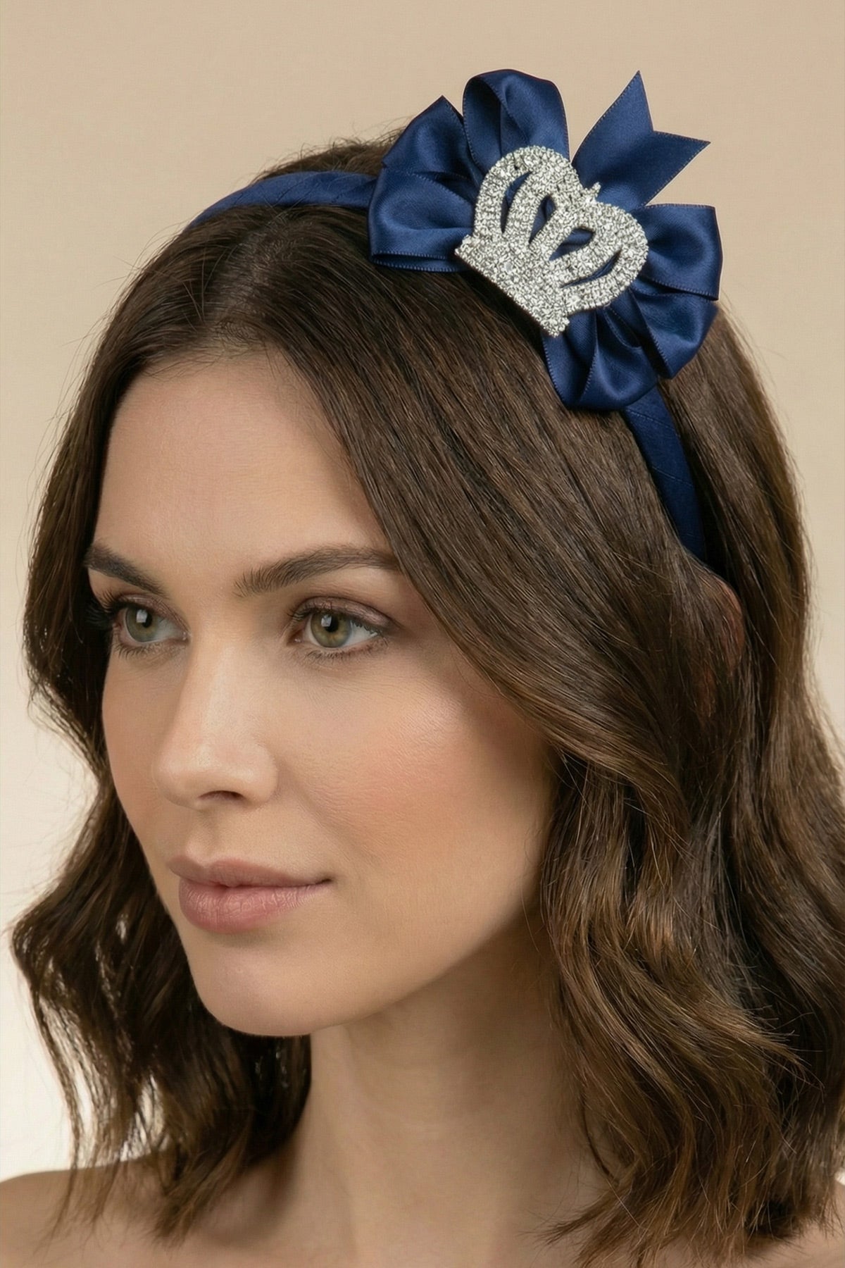 Princess Crown Themed Handmade Maternity Mom's Hair Crown Navy Blue - 9114