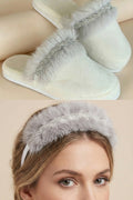 Feather Themed Handmade Maternity Mom's Crown & Slippers Set Grey - 919508