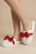 Feathered Bow Themed Handmade Maternity Mom's Slippers Red - 9510