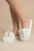 White Orchid Themed Handmade Maternity Mom's Slippers White - 9511