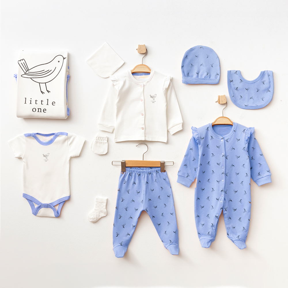 Bird Themed 10-Piece Newborn Welcome Set Baby Purple (0-3 Months) - A020.10328
