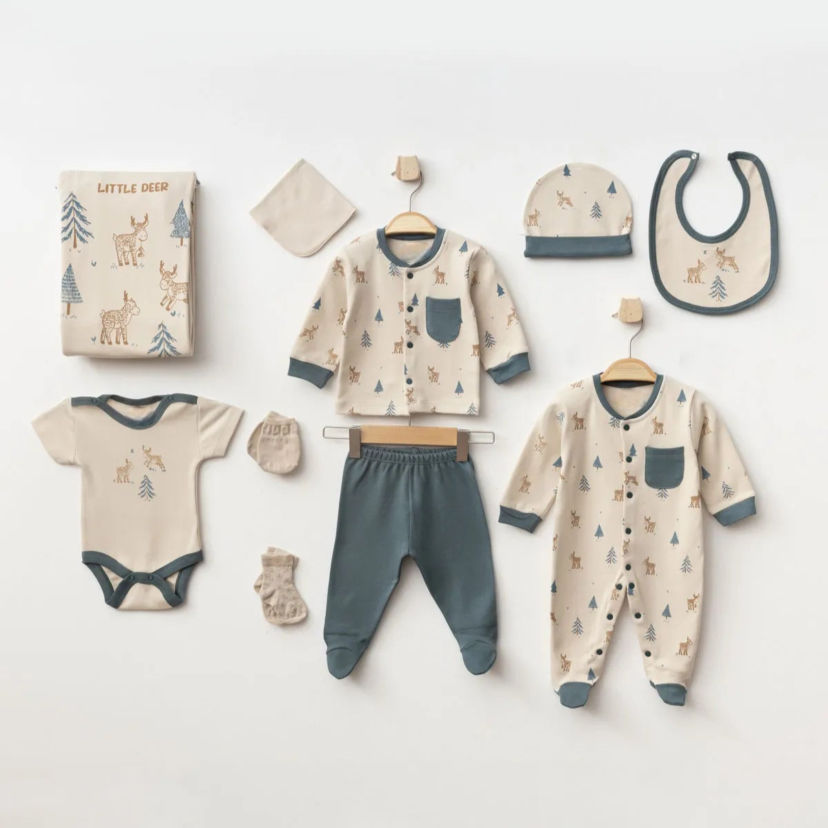 Little Deer Themed 10-Piece Newborn Welcome Set Baby Beige (0-3 Months) - A020.10329