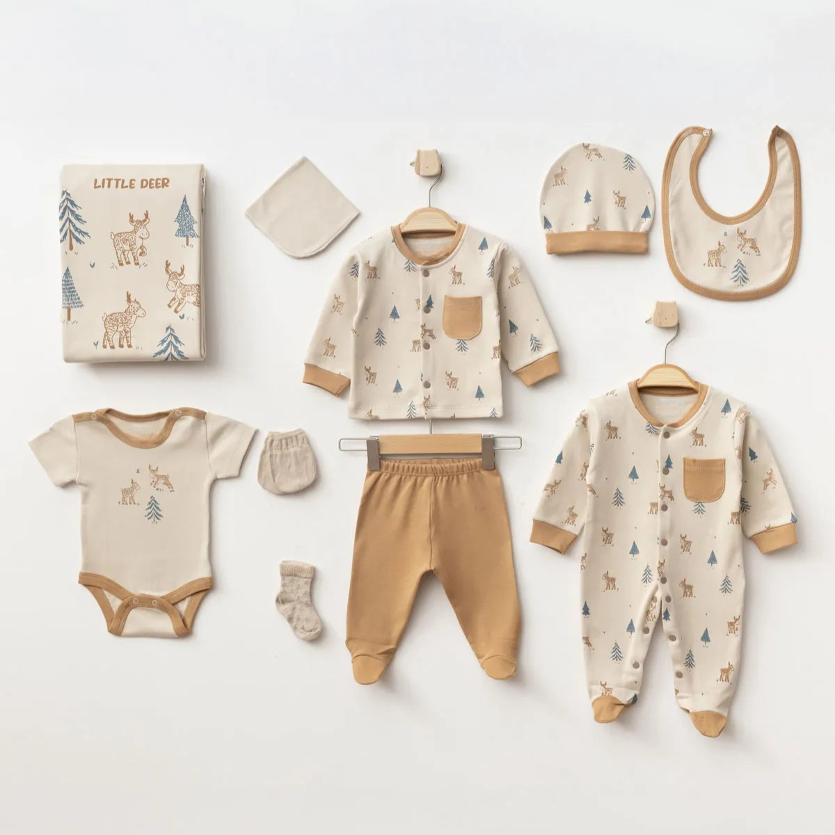 Little Deer Themed 10-Piece Newborn Welcome Set Baby Coffee (0-3 Months) - A020.10329