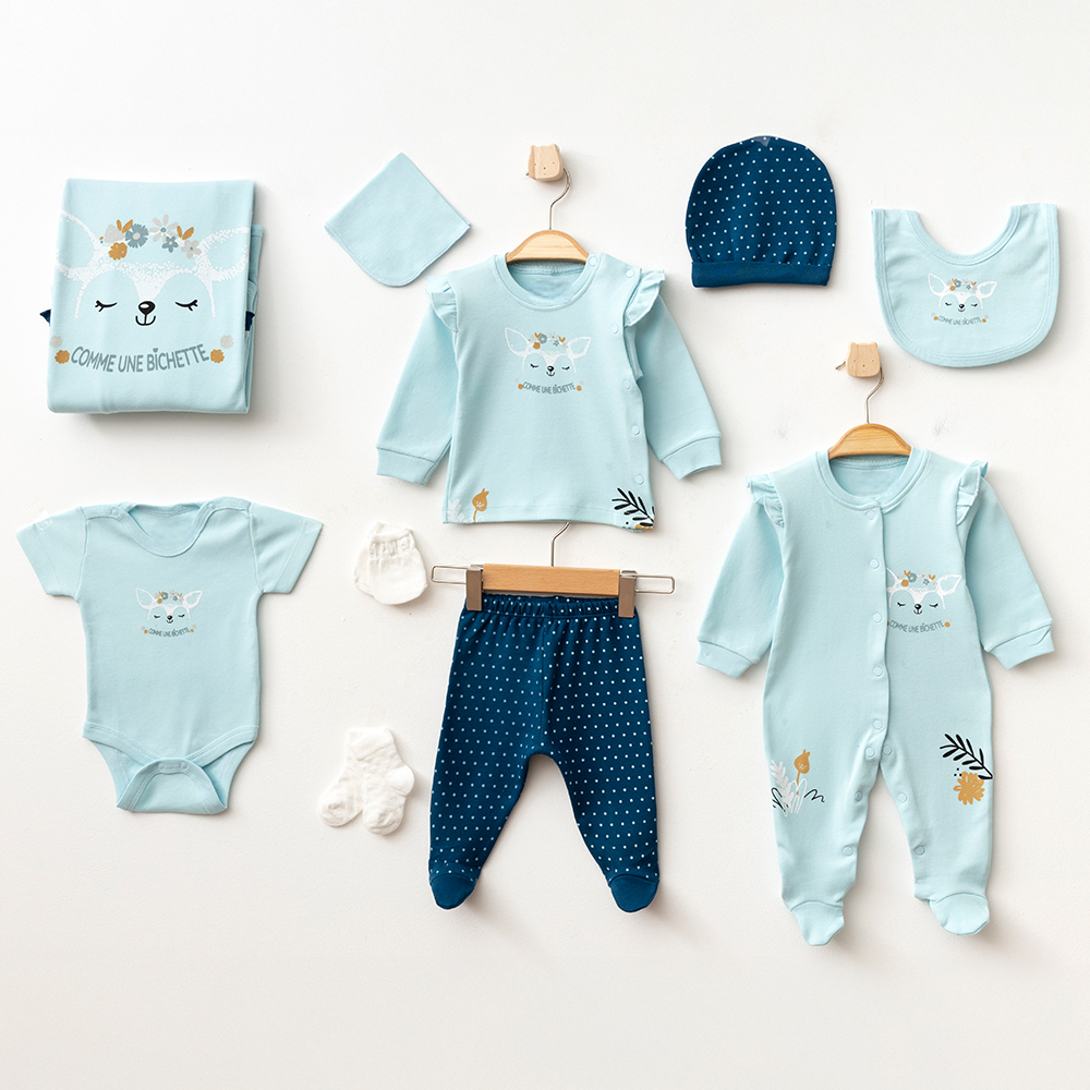 Doe Themed 10-Piece Newborn Welcome Set Baby Boy Mint (0-3 Months) - A020.10330