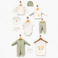 Mom & Me Bunny Embroidery Cotton 10-Piece Newborn Welcome Set Baby Green (0-3 Months) - B047.10137.18