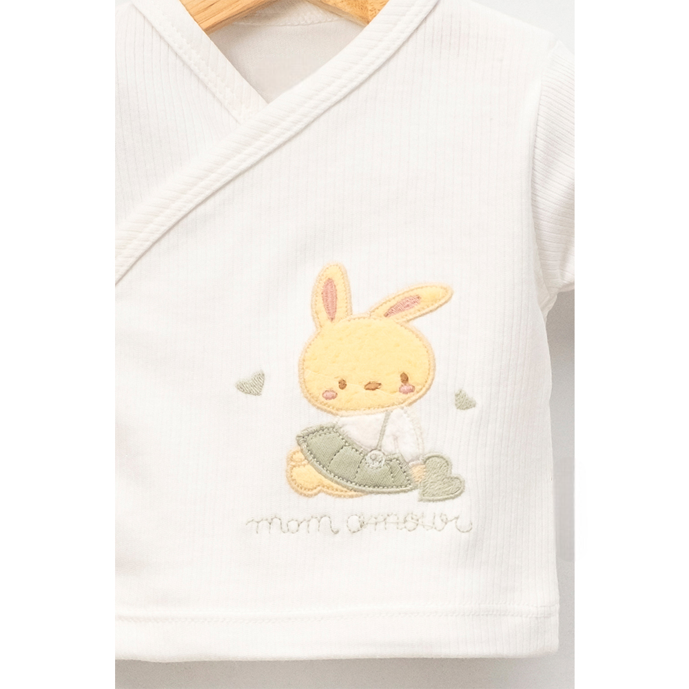 Mom & Me Bunny Embroidery Cotton 10-Piece Newborn Welcome Set Baby Green (0-3 Months) - B047.10137.18