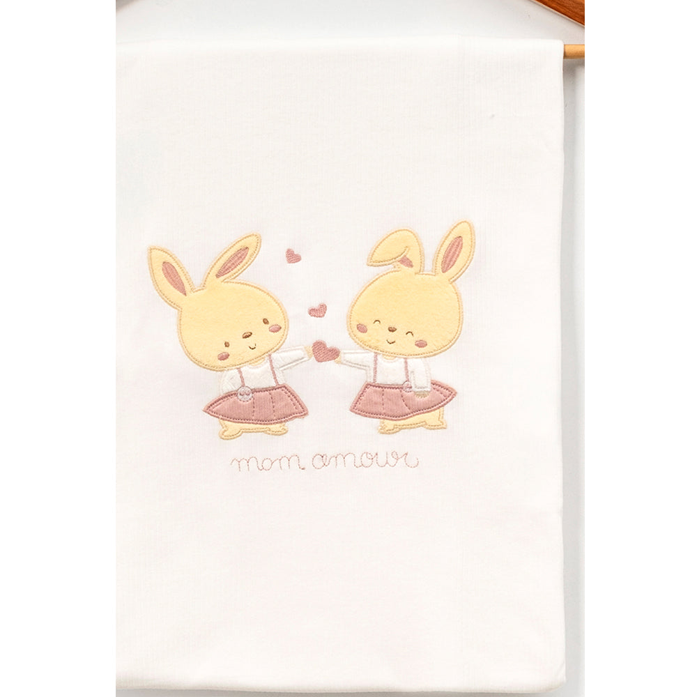 Mom & Me Bunny Embroidery Cotton 10-Piece Newborn Welcome Set Baby Plum (0-3 Months) - B047.10137.22