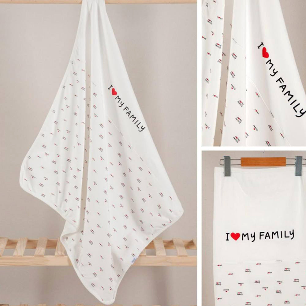 Love My Family Themed Baby Blanket White - BB204.20224.10