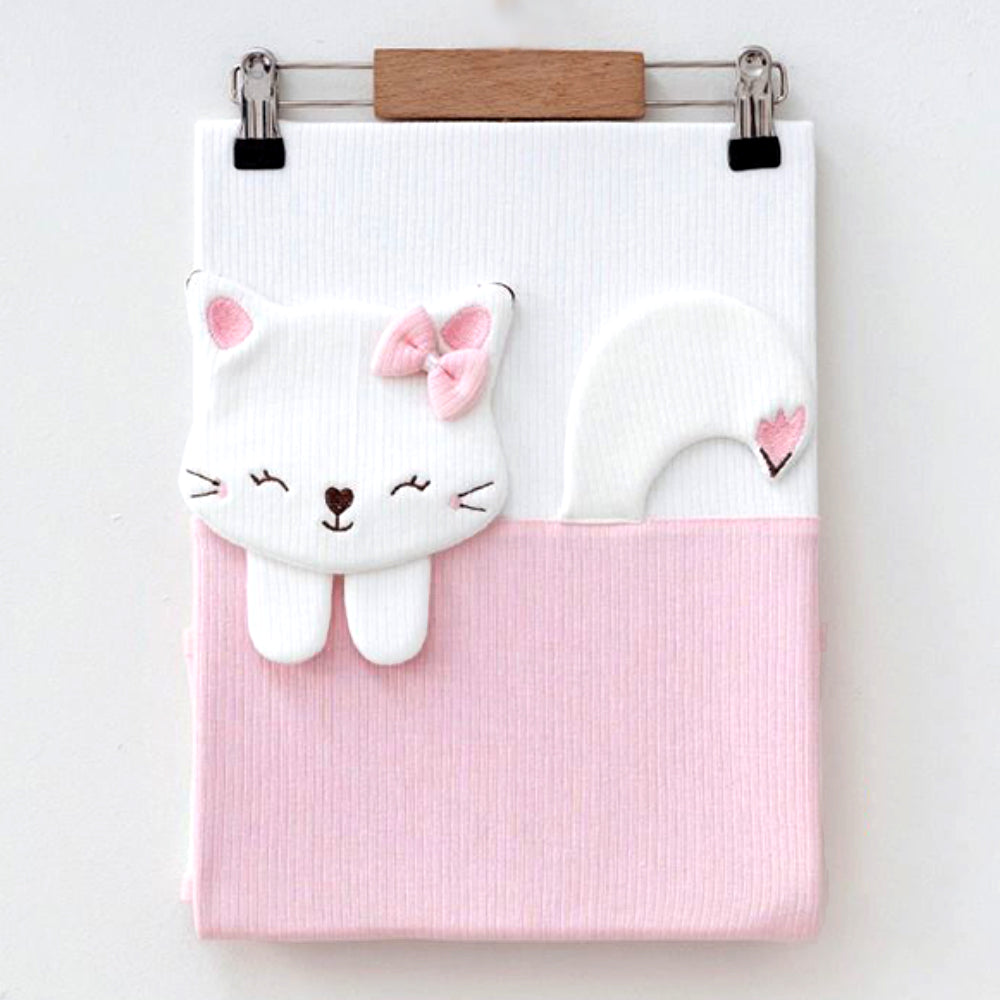 Cat Themed Baby Blanket Pink - E239.3008